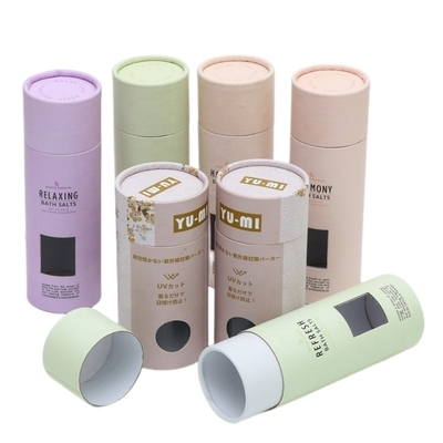 Tube de papier cosmétique d'OEM avec la fenêtre pour le cylindre de papier de soin personnel d'emballage de sel de bain