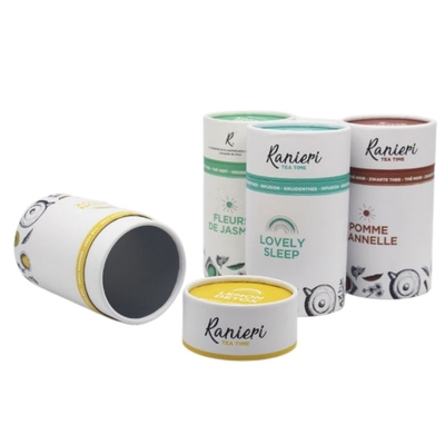 Conteneurs ronds de papier d'aluminium d'emballage de tube de thé pour l'emballage de chocolat de sucrerie de produits alimentaires