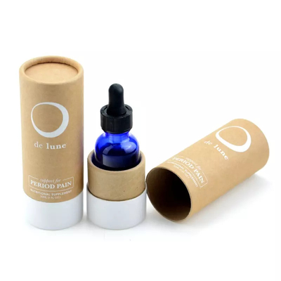 Tube de papier kraft d'huile essentielle de 30 ml empaquetant la boîte cosmétique d'emballage de logo fait sur commande