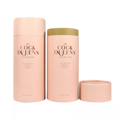 Conteneurs de papier de tube de grand rose écologique de rond pour des cosmétiques
