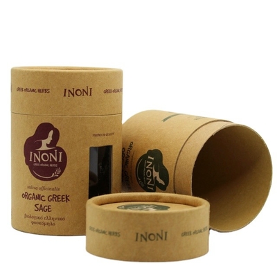 Emballage cosmétique en papier kraft pour tube rond d'herbes organiques à l'huile essentielle de CBD