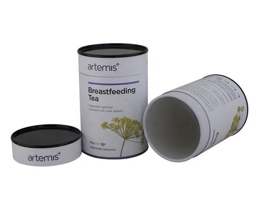 Le composé de papier de vernissage met en boîte le matériel 120gsm, emballage de tube de carton