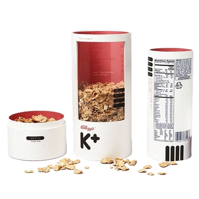 Tube en papier de qualité alimentaire avec boîte à tube ronde à fenêtre transparente pour l'emballage alimentaire