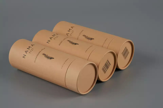 emballage de tube de lotion pour le corps 120ml, récipient rond de papier réutilisé pour des soins de la peau