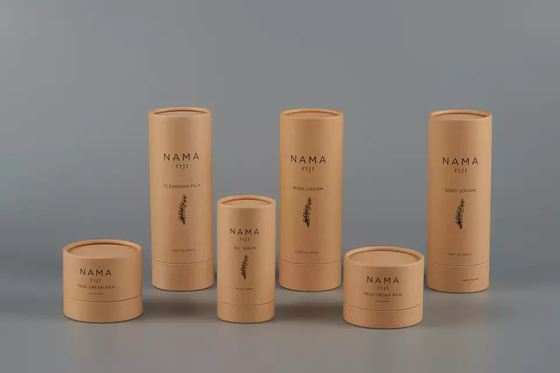 emballage de tube de lotion pour le corps 120ml, récipient rond de papier réutilisé pour des soins de la peau