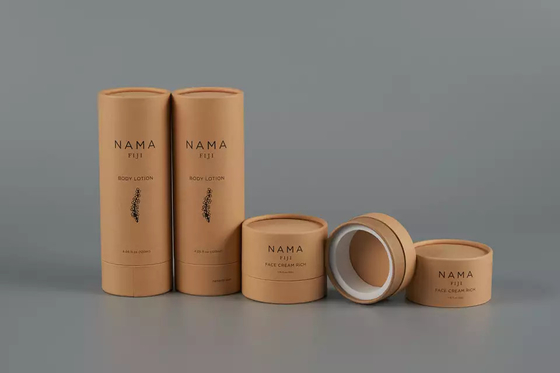 emballage de tube de lotion pour le corps 120ml, récipient rond de papier réutilisé pour des soins de la peau