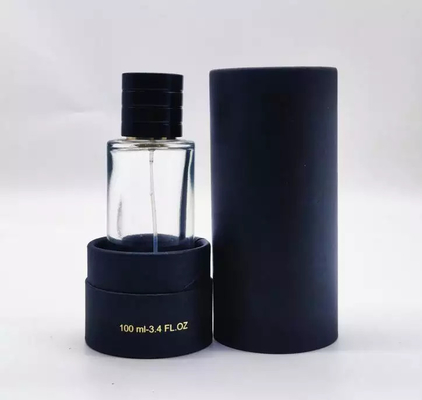 bouteille de parfum noire de tube de papier de carton d'emballage de 30ml 50ml 100ml avec l'insertion d'EVA