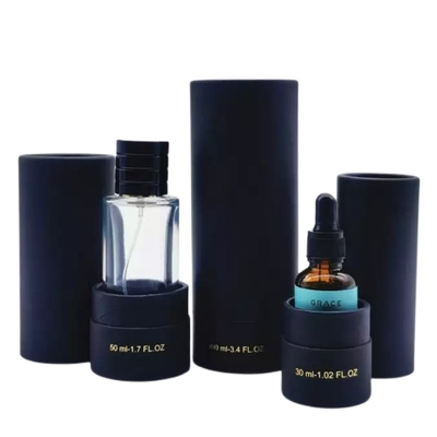 bouteille de parfum noire de tube de papier de carton d'emballage de 30ml 50ml 100ml avec l'insertion d'EVA