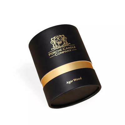 Emballage rond noir fait sur commande de tube de bougie bronzant la boîte en carton pour l'emballage de bougie