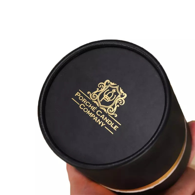 Emballage rond noir fait sur commande de tube de bougie bronzant la boîte en carton pour l'emballage de bougie