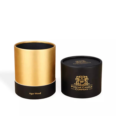 Emballage rond noir fait sur commande de tube de bougie bronzant la boîte en carton pour l'emballage de bougie