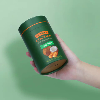 Tube de papier de nourriture de grain de café de biscuit de récipient de poudre de carton rond écologique avec le couvercle en métal