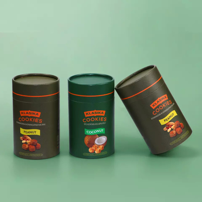 Tube de papier de nourriture de grain de café de biscuit de récipient de poudre de carton rond écologique avec le couvercle en métal