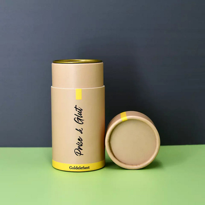 Conteneur hermétique de tube de papier de thé, emballage cosmétique de tubes de cylindre