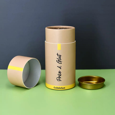 Conteneur hermétique de tube de papier de thé, emballage cosmétique de tubes de cylindre