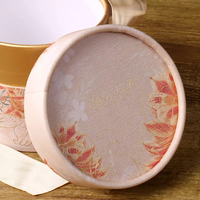 Boîte de tube élégante faite sur commande avec le tube d'emballage de sucrerie de mariage de boîte d'emballage de cadeau de ruban