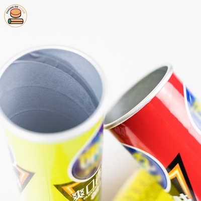Conteneur en ligne de casse-croûte de croustilles de papier d'aluminium d'emballage alimentaire de tube de papier fait sur commande