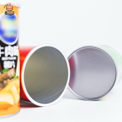 Conteneur en ligne de casse-croûte de croustilles de papier d'aluminium d'emballage alimentaire de tube de papier fait sur commande