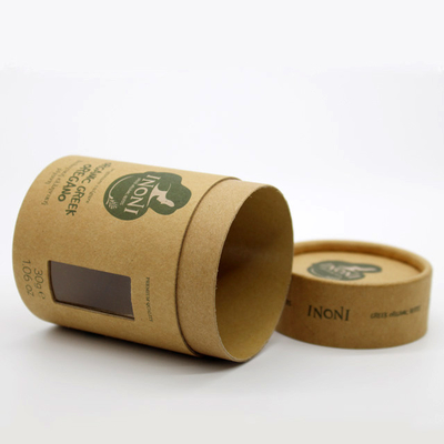 Emballage cosmétique en papier kraft pour tube rond d'herbes organiques à l'huile essentielle de CBD