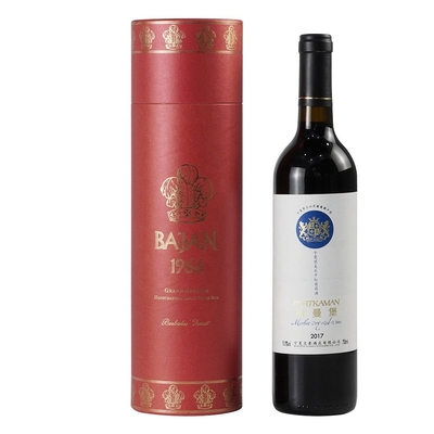 L'oreiller de velours de boîte de présentation de bouteille de vin de boisson a inséré Hotstamping de relief