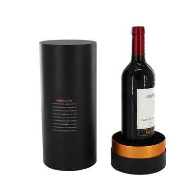 ODM rigide de luxe de Matt Black Cardboard Wine Tube Multiusage disponible