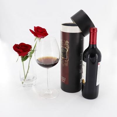ODM rigide de luxe de Matt Black Cardboard Wine Tube Multiusage disponible