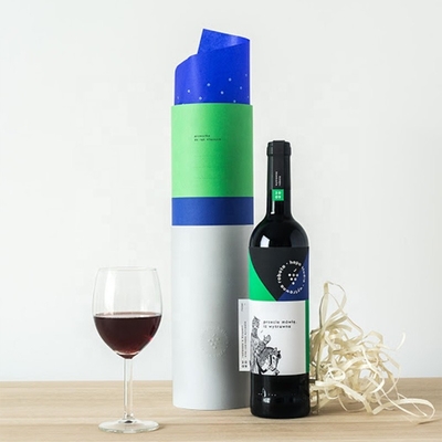 Boîte de présentation de bouteille de vin de CMYK, boîtes à vin de carton de cylindre