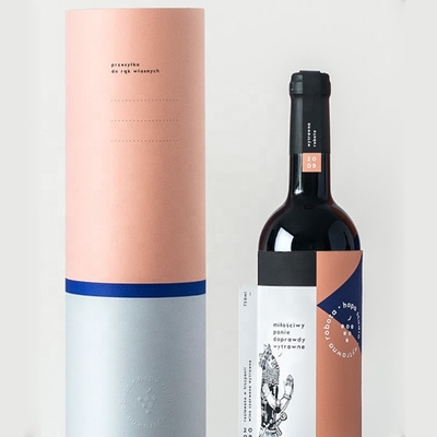 Boîte de présentation de bouteille de vin de CMYK, boîtes à vin de carton de cylindre