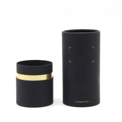 Tube de parfum en carton noir empaquetant le récipient rond bronzant pour les bouteilles cosmétiques