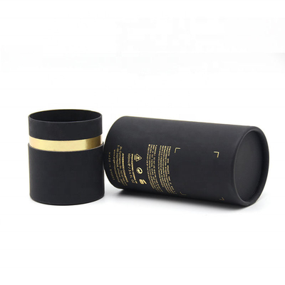 Tube de parfum en carton noir empaquetant le récipient rond bronzant pour les bouteilles cosmétiques