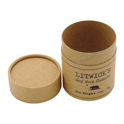 cylindre de papier de la bougie 3.5oz empaquetant Logo Kraft Paper Tube Boxes fait sur commande