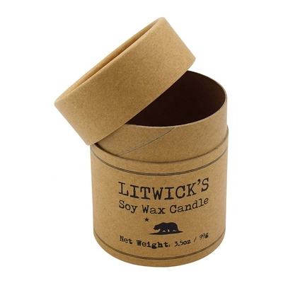 cylindre de papier de la bougie 3.5oz empaquetant Logo Kraft Paper Tube Boxes fait sur commande