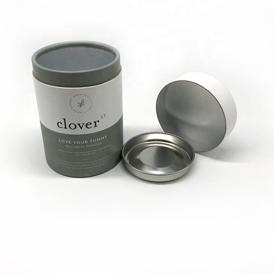 Emballage alimentaire de papier de tube de carton avec la couleur Logo Embossed du couvercle CMYK en métal