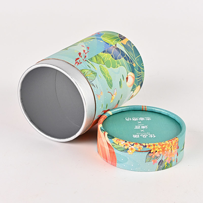 Emballage alimentaire de tube de carton de cylindre avec le couvercle UVcoated de fer-blanc
