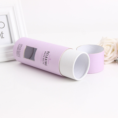 Tube de papier cosmétique d'OEM avec la fenêtre pour le cylindre de papier de soin personnel d'emballage de sel de bain