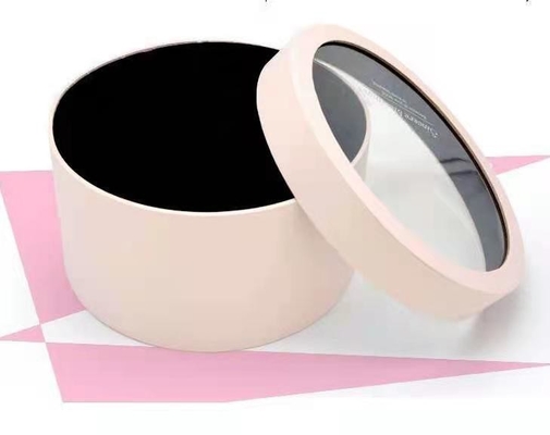 Boîte-cadeau élégante de cylindre de fenêtre de dessus rond d'emballage de boîte de tube de fleur