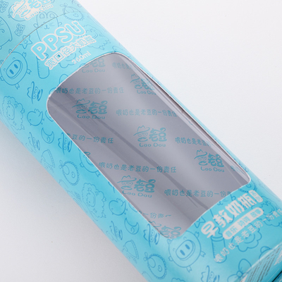 emballage de tube du papier 100ml avec la fenêtre, boîte de papier gravante en refief de fenêtre de PVC